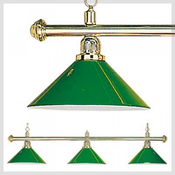 3 shades brass lamp green