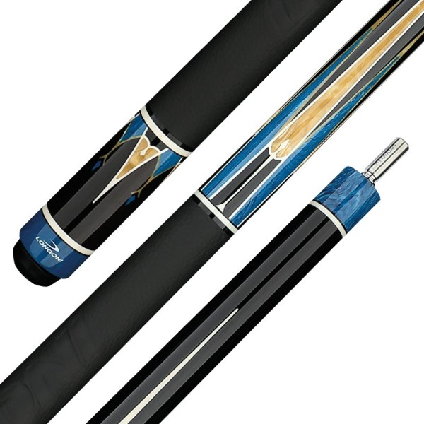 Longoni Galaxy Cyan Elk Leather pool cue