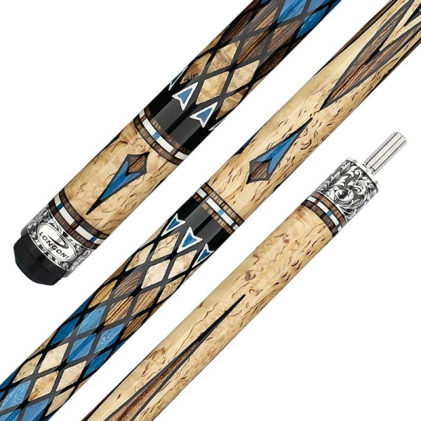 Longoni Masai Cyan Silver pool cue