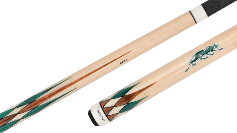Predator CRM Virtuoso Natural Curly Maple/Green Malachite carom cue